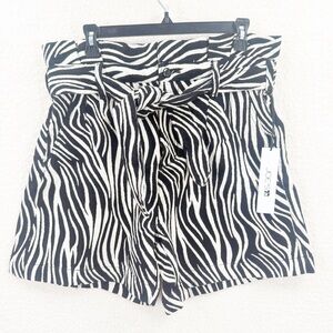 Joe's Jeans Zebra Calypso Print Paperbag Waist Tie Belt Shorts Size 29